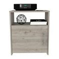 thumbnail image 2 of Xukmct Single Door Beside Cabinet for Home, Bedroom, Wood Nightstand with Metal Handle and 1 Shelf, Light Gray, 2 of 6