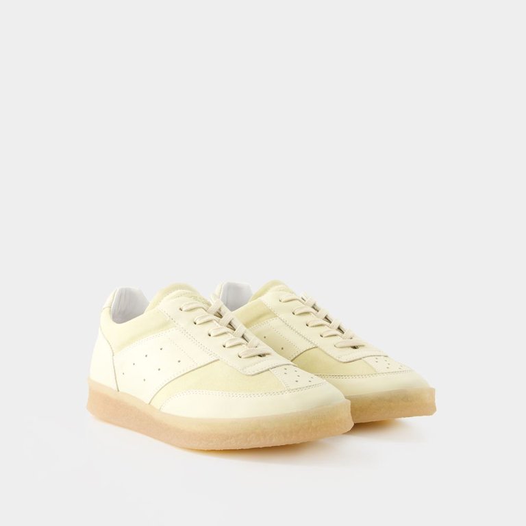 【関税込み】Sneakers - MM6 Maison Margiela - Leather - Beige Mm6 By Maison Margiela Sneakers - Leather - Beige/White