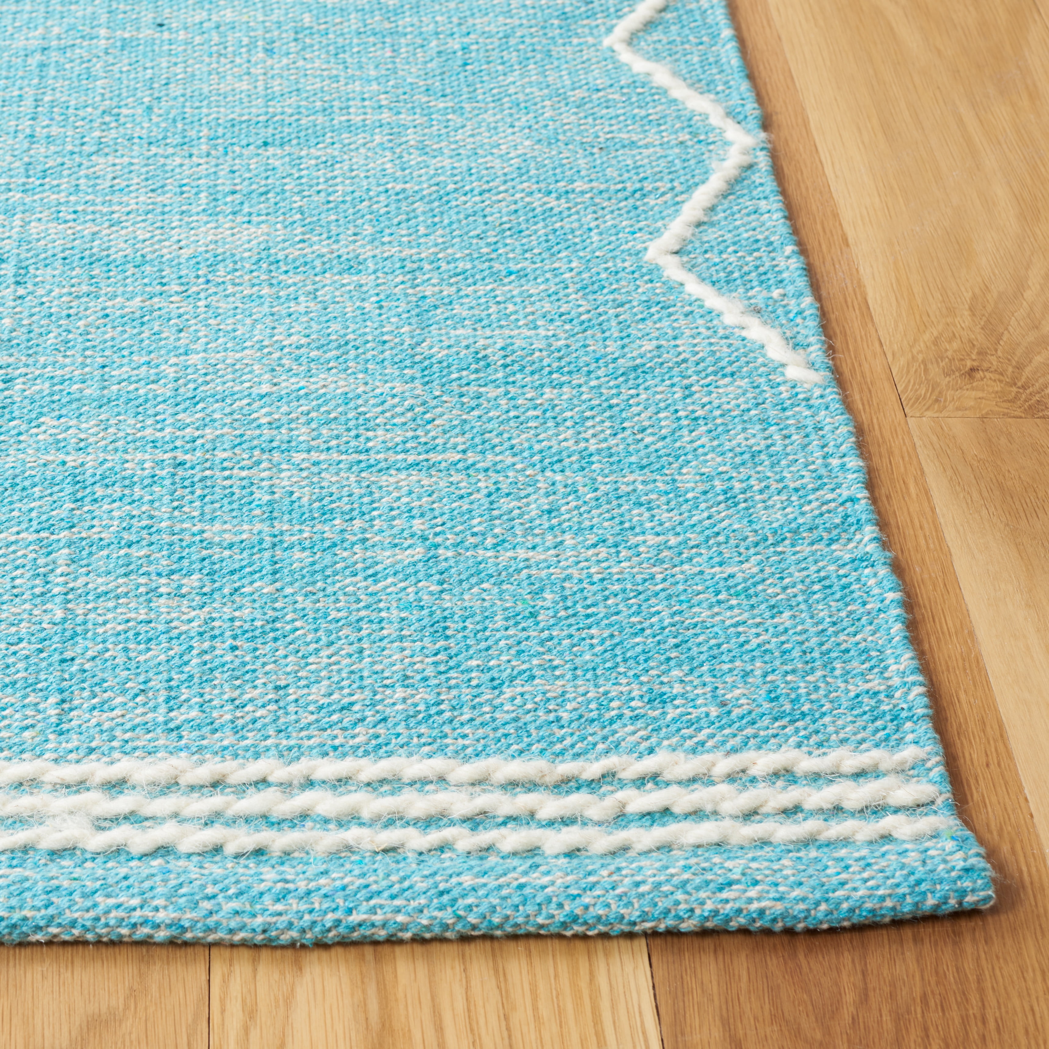 SAFAVIEH Kilim Phelim Tribal Area Rug, Teal/Ivory, 5' x 8'
