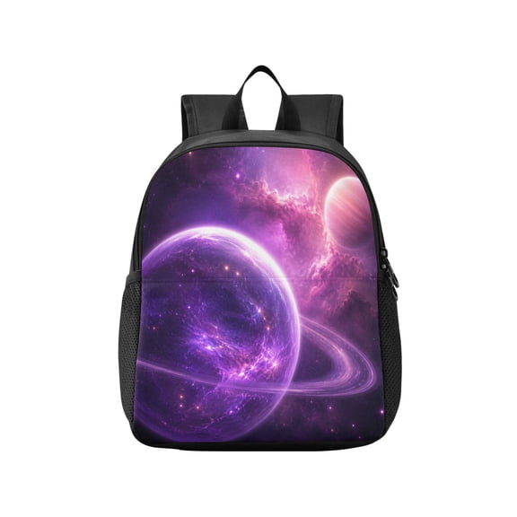 Toddler Backpack Nebula Ringed Planet Print Waterproof Lightweight Backpack Casual Mini Daypack for Daycare & Travel