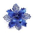 thumbnail image 4 of Flores de Poinsettia artificiales con purpurina, decoraciones para árboles de Navidad, Corona de Navidad, 4 of 4