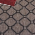 thumbnail image 6 of SAFAVIEH Courtyard Fisher Geometric Quatrefoil Indoor/Outdoor Area Rug, 6'7" x 6'7" Round, Natural/Black, 6 of 12