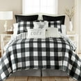 thumbnail image 3 of Levtex Home - Camden Quilt Set -King Quilt + Two King Pillow Shams - Buffalo Check in Black and Cream - Quilt Size (106 x 92 in.) and Pillow Sham Size (36 x 20 in. ), 3 of 5