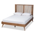 thumbnail image 2 of Baxton Studio Takeo Mid-Century Wood Platform Bed, Queen, Ash Walnut, 2 of 11