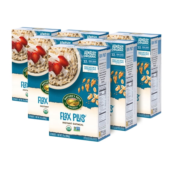 Nature's Path Organic Flax Plus Instant Oatmeal, 14oz Box (pack of 6)