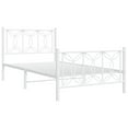 thumbnail image 3 of vidaXL Metal Bed Frame without Mattress with Footboard White 39.4"x78.7", 3 of 7