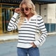thumbnail image 4 of Camisas de Mujer con Cuello de Solapa, Cuello en V, Blusa de Larga, Blusa Informal Elegante. Negro XL, 4 of 8