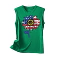 thumbnail image 3 of Graphic Tank Tops, Summer 2024 Sleeveless 4th of July Shirts Women Crew Neck Casual Flag Sunflower Print Tanks (XL, Green 03), 3 of 4