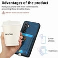 thumbnail image 4 of Dteck for Samsung S24 Plus,Compatible Magsafe Accessory, Shockproof Back Flip Folio Wallet Cases Magnetic 2-in-1 Detachable RFID Blocking Leather Women Men Cover,Blue, 4 of 10