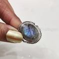 thumbnail image 5 of Natural Labradorite Ring, Woman's Blue Fire Labradorite Ring, Birthstone, Bohemian Band, 925 Sterling Silver, Womens Ring, Christmas, Thanksgiving, Handmade, Statement Jewelry, Natural Gemstone Ring, 5 of 7