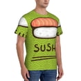 thumbnail image 2 of Bixox Men's Fresh Sushi Printed Short Sleeve Skinny Athletic T-Shirt, 2 of 6