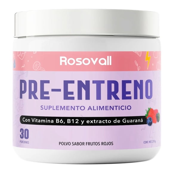 Pre- Entreno Vitamina B6,B12 y extracto de Guaraná 210g.