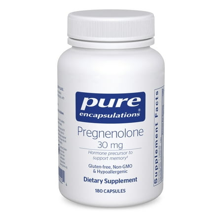 Pure Encapsulations Pregnenolone - 30 mg - Hormone Support - Memory Support & Brain Supplement - Gluten Free & Vegan - 180 Capsules