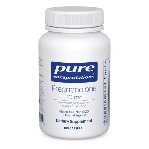 Pure Encapsulations Pregnenolone - 30 mg - Hormone Support - Memory Support & Brain Supplement - Gluten Free & Vegan - 180 Capsules
