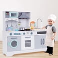 thumbnail image 4 of Lil' Jumbl Kids Kitchen Playset, Pretend Kids Wooden Kitchen with Washer/Dryer, Sink & More - Grey, 4 of 8