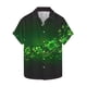 thumbnail image 2 of Ceisia Men's St. Patrick's Day Shamrock Vine Print Short Sleeve Turndown Collar Stretch Casual Shirt Dark Gray XXXL Gifts, 2 of 5