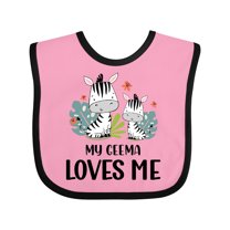 Inktastic Zebra My Geema Loves Me Boys or Girls Baby Bib