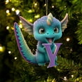 thumbnail image 2 of Christmas Dragon Ornaments, 26 Letter Cartoon Pendant for Kids Acrylic Hanging Gift for Christmas Tree Christmas Decoration,Funny Dinosaur Decor for Holiday Party Indoor, 2 of 4