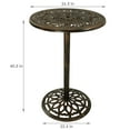 thumbnail image 3 of Sunnydaze 26" Round Cast Iron Bar-Height Patio Table, Bronze, 3 of 6
