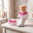 thumbnail image 5 of Girls Ruffle Socks Plaid Bowknot Lace Frilly Toddler Dress Sock Soft Cotton Turn Cuff Cute Princess Socks for Little Girl Kids Party Gift*1pc, 5 of 6