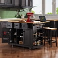 thumbnail image 4 of Noble House 53" Large Kitchen Island with Drop Leaf,5 Wheels 5 Open Side Racks,White, 4 of 12
