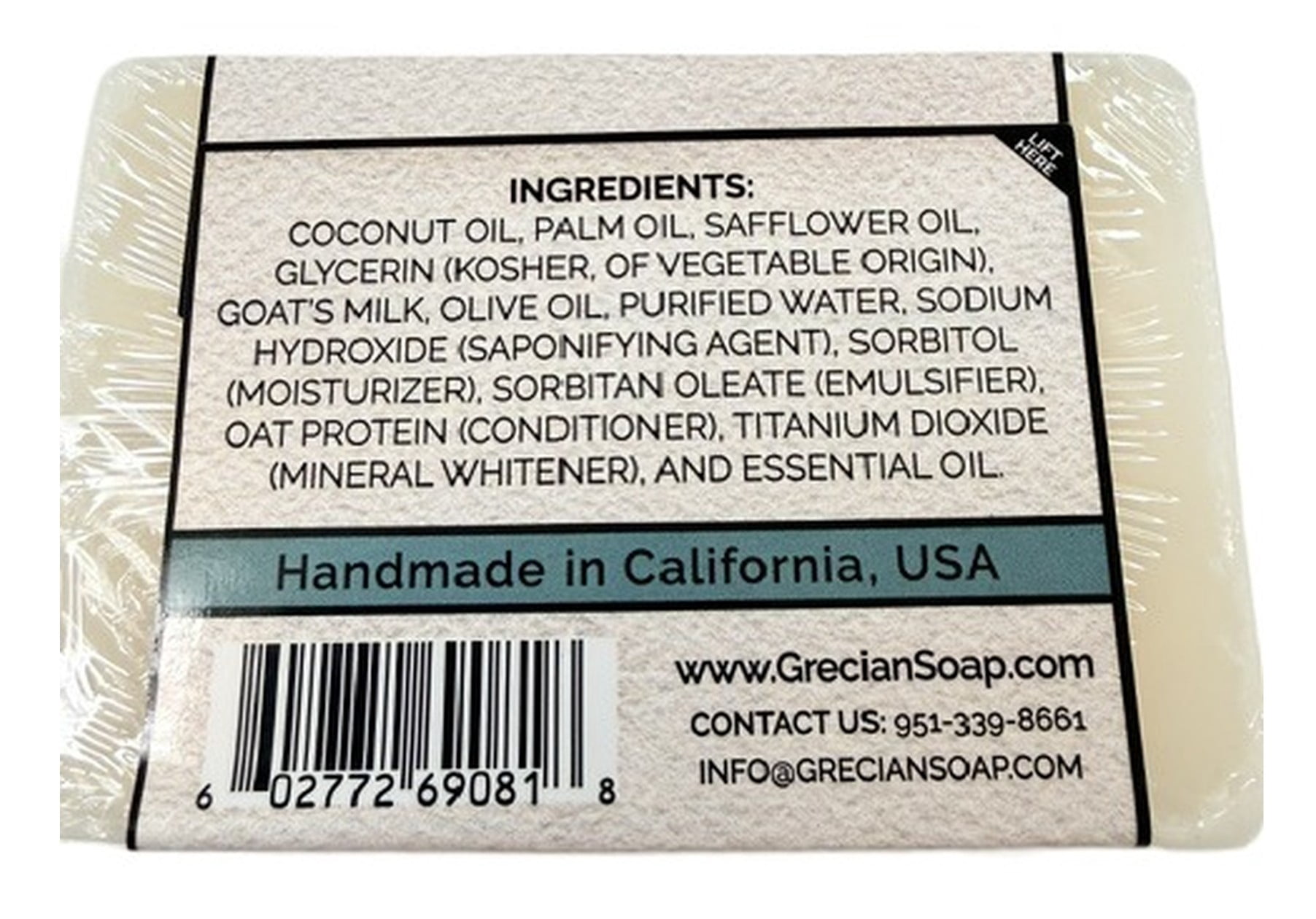 Grecian Soap Co. Goat's Milk Soap 3-Pack, Sandalwood, Rose Vanilla, Lavender, Essential Oil Scented, 3 x 6oz Bars