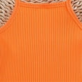 thumbnail image 5 of MEZZALL Baby Girls Spaghetti Solid Color Crop Tops Short Clothes Outfits Set Stylish Dailywear, Orange, 18-24 Months, 5 of 7