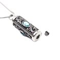 thumbnail image 6 of Blue Rhinestone Stainless Steel Cylinder Cremation Urn Necklace for Ashes Keepsake Stainless Steel Memorial Pendant with Free Funnel Kit and Velvet Jewelry Box, 6 of 11