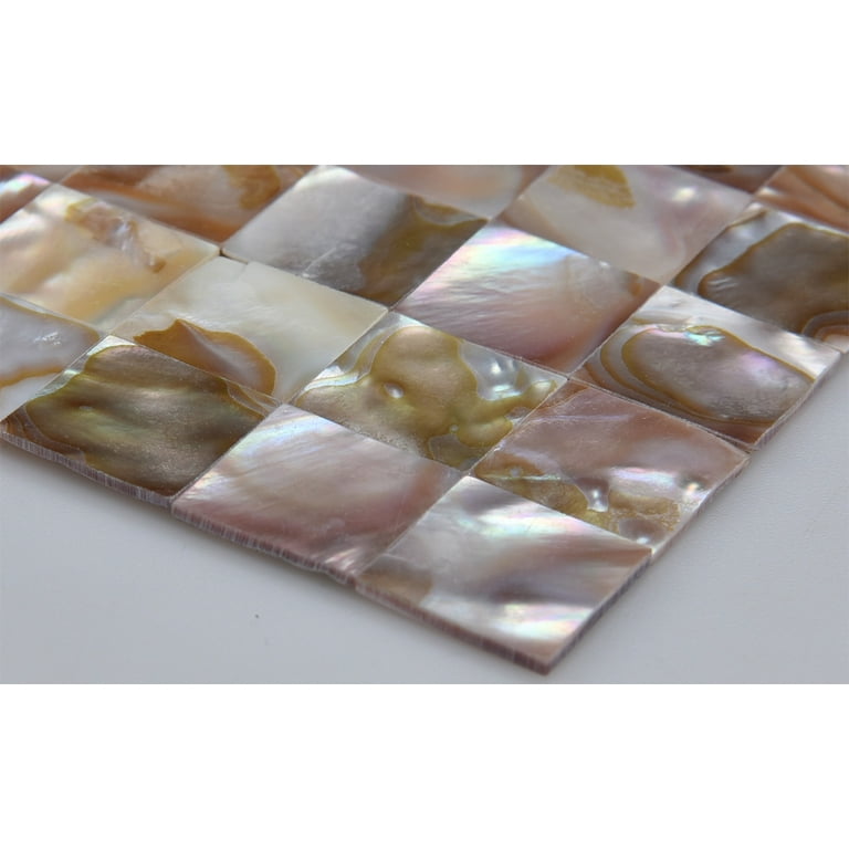 Art3d Square Colorful Brown Seamless 12 in. x 12 in. Mother of Peral Tile (6-Pack) Art3d Square Colorful Brown Seamless 12 in. x 12 in. Mother of Peral Tile (6-Pack)