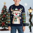 thumbnail image 4 of SGMVNU Novelty Christmas Sweaters for Girls with Whimsical Santa Motif Knitted Pullover Warm Top for Winter Parties Holiday Outfits(y1202_3-Blue, Size 7-8 Years), 4 of 9