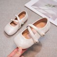 thumbnail image 2 of Girls Ankle Strap Flats Toddler Dress Shoes Kids Walking Shoes Crisscross Strap Pearl Decor Soft Sole Casual Party School Everyday Wear, 2 of 6