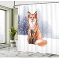thumbnail image 4 of Ambesonne Fox Shower Curtain, Watercolor Winter Woods Animal, 69"Wx75"L, Dark Peach Purpleblue, 4 of 4