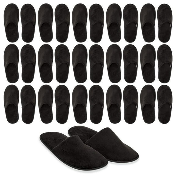 7 Pairs Disposable Slippers for Guests - House Slippers Pack for Hotel, Spa, Shoeless Home, Black (US Men Size 11, Women 12)
