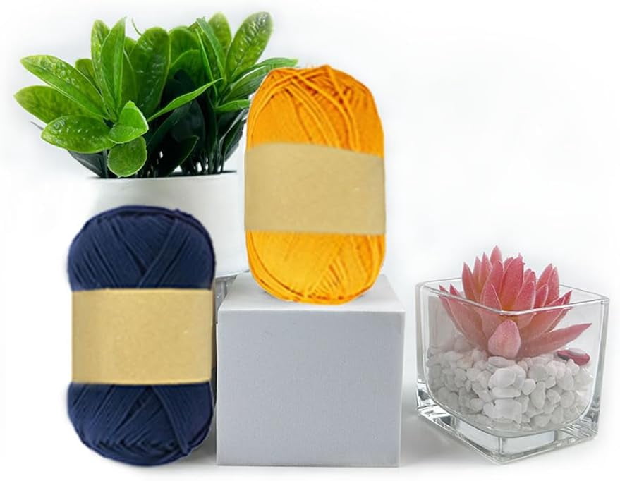 FNDEMSLA Glow in The Dark Yarn 5 Dark Yellow Rolls Yarns for Crocheting Metallic Polyester Luminous Crochet Yarns