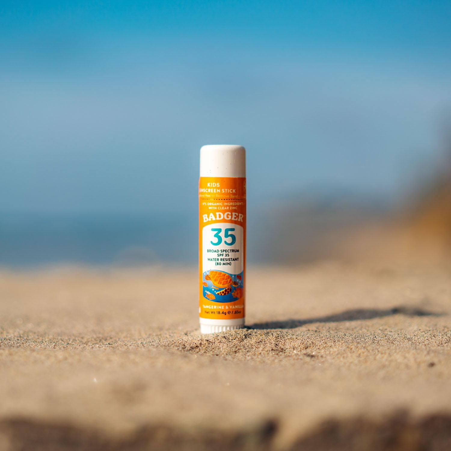 Badger Organic Hypoallergenic Sunscreen Stick for Kids, SPF 35, Reef Safe, 0.65 oz, 2 Pack