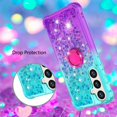 thumbnail image 6 of CCSmall Cute Case for Samsung Galaxy S24 FE (Not S24) with Kickstand for Women, Liquid Glitter Sparkle Bling Phone Case Gradient Floating Quicksand Cover for Samsung Galaxy S24 FE JB Bluish Violet, 6 of 7