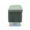 thumbnail image 5 of Storage Ottoman Bench with Wooden Legs, Modern Boucle Upholstered Storage Sofa Bench, Multifunctional Foot Stool for Living Room, Bedroom, Entryway, Dark Green, 5 of 6