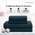thumbnail image 2 of Casa Platino Cali King Size Sheets Set – Premium 100% Cotton Soft Percale Weave with Silky Smooth Comfort, Easy Wash, 15” Deep Pocket – Estate Blue, 2 of 6