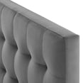 thumbnail image 4 of Contemporary Modern Urban Designer Bedroom Twin Size Tufted Headboard, Velvet Fabric, Grey Gray, 4 of 5