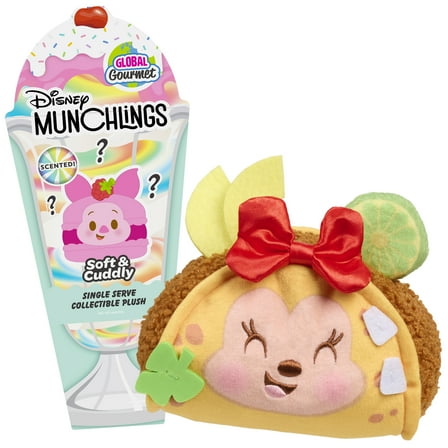 Disney Munchlings Single Serve Scented Collectible Plush Assortment, 4.5 Inch Plush, Kids Ages 0 Up