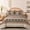Brown-Full, variant on Full Size Brown Striped 7 Piece Bed-in-a-Bag Bedding Set