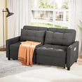 thumbnail image 4 of 3 in 1 Convertible Sofa Bed, 58" Sectional Sleeper Sofa with Adjustment Backrest & Side Pocket, Pull out Couch for Living Room, Bedroom, Apartment, Dark Gray, 4 of 10