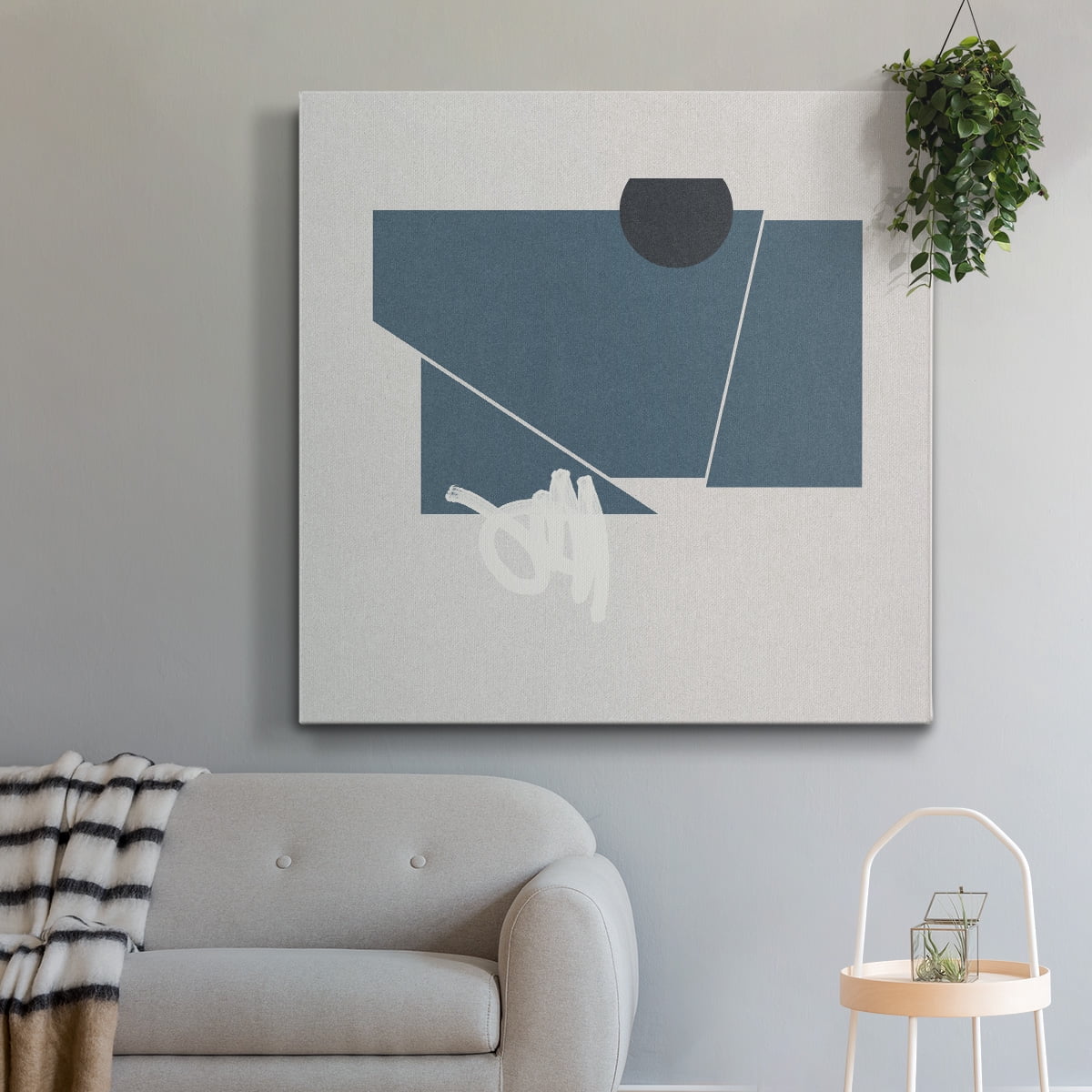 Wexford Home Blue Felt I-Premium Gallery Wrapped Canvas, 24" x 24" - Ready to Hang