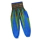 thumbnail image 4 of Pantalones harén coloridos con forma de pavo real, cintura fruncida, estilo hippie, para playa, verano y casual. Azul, 4 of 5