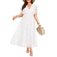 thumbnail image 4 of Vestido Pinup Fashion para mujer, talla grande, maxi de gasa blanca, 4 of 7