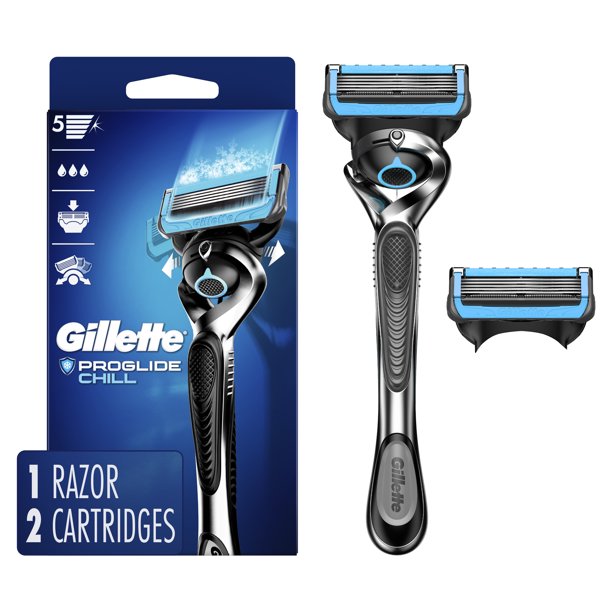 Gillette ProGlide Chill Men's Razor Handle + 2 Blade Refills - Walmart.com