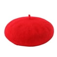 thumbnail image 2 of dianhelloya Women Winter Beret Vintage Solid Color Thick Knitted Decorative Sweet Style Painter Hat Dome Soft Anti-slip Lady Cap Party Prom Lady Hat Red, 2 of 8
