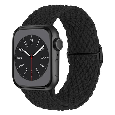 Recoppa Braided Solo Loop Strechy Compatible with Apple Watch Bands 40mm 44mm 38mm 45mm 41mm 42mm for Women Men, Bracelet Band for iWatch Ultra Series 8 7 6 5 4 3 2 1 SE 2nd Gen 1, Black
