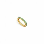 UBU14YSQ200E229 May Birthstone Created Emerald Eternity Band, 14K Yellow Gold - 2 CT TGW , 27 Stones