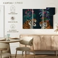 thumbnail image 4 of Elephant Stock Hot House Tigers Pair Dark Wall Art - Horizontal Multi Panel Canvas - Living Room Wall Decor - Animal Multi Panel - Teal And Black Decor By Fab Funky - 23" x 14", 4 of 4